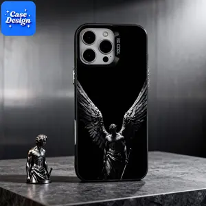Archangel Michael Dark Divine Sculpture iPhone Full Coverage Anti-Drop Protection Phone Case, Stylish Protective Cover for Apple Iphones