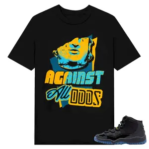 AGAINST All Odds Sneaker, AJ Gamma Blue 11s Matching Tee, Shirt To Match sneaker