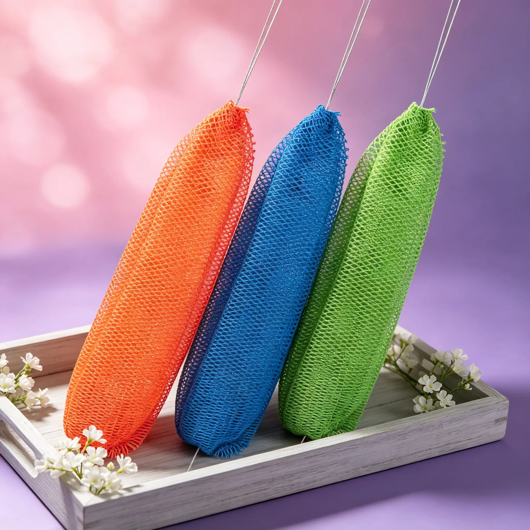 Exfoliating Back Scrubber for Shower Exfoliating Authentic African Net Sponge 1 Pack, Bath Sponge for Women Bath Sponge Squeezes, Net Bath Cloth Bath Cloth for Shower, Scrubbers for Shower, Scrubbers for Face Whole Body Deep Exfoliating Cleansing Cloth