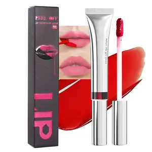 1-Pcs Lip Tains Peel off, Peel off Lip Liner Tattoo Lip Stain Tint Gloss Marker Makeup, Long Lasting Waterproof 24 Hours Matte Finish Transfer-proof Pigmented Color Stay Lipsticks, 120 Light Red