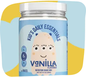 Naked Kid's Nutrition Shake Vanilla Flavor - 8g Protein, 25 Vitamins Minerals, Vegan Formula