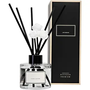 Reed Diffuser Set 4oz (120ml) Clean Cotton Scented Diffuser with Sticks Home Fragrance Reed Diffuser for Bathroom Shelf Decor