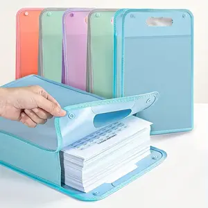 1pc A4 Portable File Bag, File Bag With Handle Business Document Briefcase, File Clip Storage Bag Portable Travel, School Office Sorting Bag