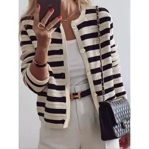 Women’s Knitted Cardigan, Casual Fashion Long-Sleeve Pullover, Soft & Cozy Sweater for Autumn & Winter, Everyday Wear Essential