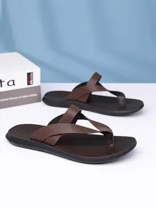 Men's Sandals, Anti-Slip Soft Sole Casual Flip-Flops, Lightweight Durable PU Leather Summer Beach Shoes, Plain Pattern, All Seasons, Non Slip Sandals, Footwear for beach