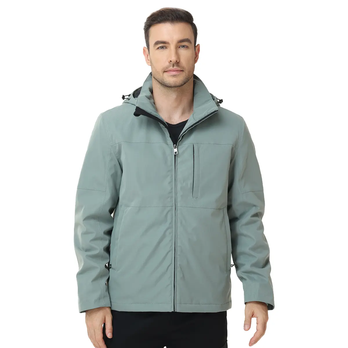 Carhartt Men's Hooded Washed Duck Active Jacket, Thick Padded Winter Work Coat with Quilted Lining and Elastic Hem, Menswear, Loose, Pocket, Long Sleeve, Plain, Tops