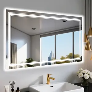 55x30 Inch Frameless LED Bathroom Mirror,Smart Mirror