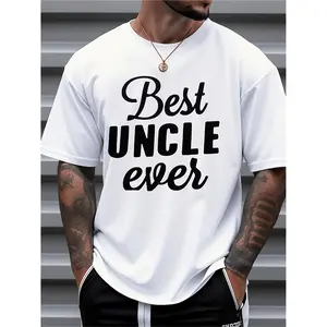 Men S Best Uncle Ever Graphic T Shirt White Casual Short Sleeve Tee with Bold Black Print Regular Fit for Summer Perfect Gift for Uncle Ideal for Daily Wear and Outdoor Activities Outdoor Tshirt Bold Print Tee Comfortable Fit