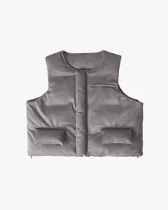 EPTM Suede Bubble Vest - Grey
