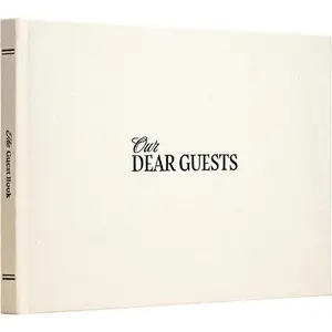 Wedding Guest Book - Blank Sign in Book for Special Occasions, Oat Linen Cover