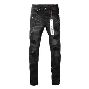 Purple Jeans American High Street Paint Hole Black 9045 2025 New Fashion Trend High Quality Jeans men
