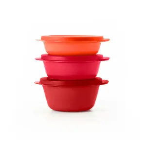 Tupperware CrystalWave PLUS | Round Set - Microwave Safe, Leakproof, Stackable, Round Containers with Stain Guard Coating  Lunch Papaya Kitchen Utensils