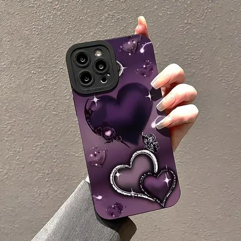 Heart Pattern Aesthetic Phone Case, Casing, Anti-drop Cellphone Protective Case, Total Protective Shockproof Durable Mobile Phone Cover Accessories for iPhone, TPU Smartphone Cover