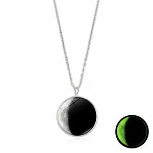 Sky Light Necklace in Stainless Steel, Luminous Moon Necklace, Versatile Starry Sky Time Gem Pendant, European American INS Glow Clavicle Chain Jewelry for Women & Men