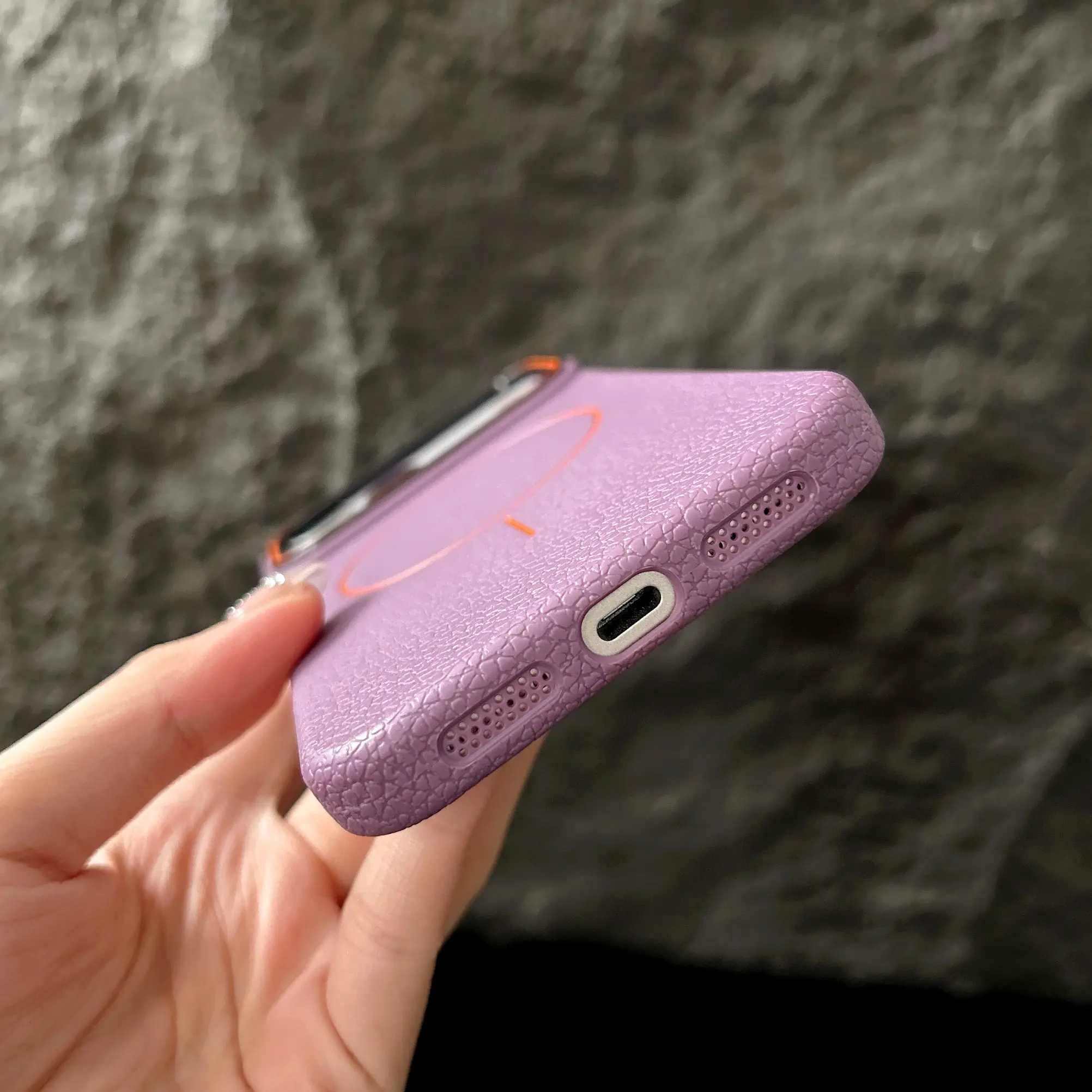 フレッシュパンチ★ハートケース　ピンク　激レア　1979 昭和レトロ　入手困難 Litchi pattern magnetic anti drop phone case suitable for iPhone