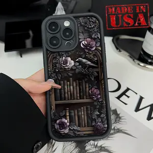 Phone case for iPhone 17 Air Pro Pro Max Nocturnal Bookish Bloom Shockproof Silicone TPU Bumper Drop Protection Soft Cover