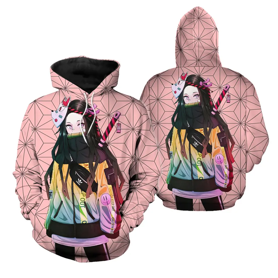 Anime Nezuko Demon Slayer 3D Print Hoodie Menswear