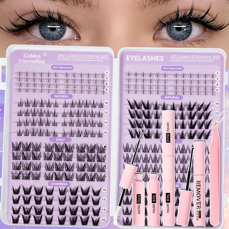 DIY Personal Eyelash Clusters, Beginner Friendly High Capacity Lashes Set, Thick Voluminous False Eyelashes, Easy-To-Use Segmented Lashes