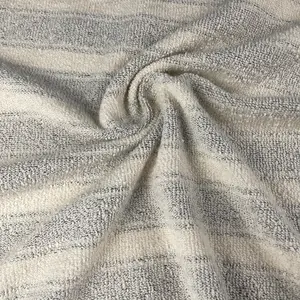 Double-Sided  French Terry Striped Gray Fabric by the Yard | 15 Oz/340 GSM – Reversible Knit for Hoodies, Sweatshirts, Loungewear & More