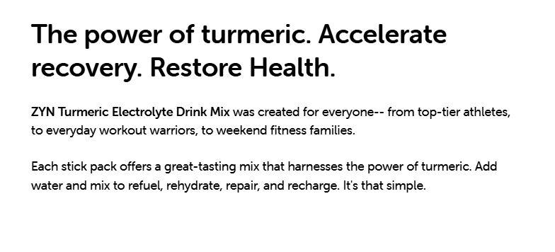 ZYN Turmeric Electrolyte Drink Mix - Variety Pack
