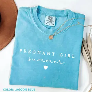 Pregnant Girl Summer T-shirt Beach Pregnancy Announcement Quotes Tee Pregnancy Reveal Tee Gift For New Mom Summer Outfit