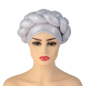 African turban/twisted head wrap for women/pre tie headwrap Plastic Plastic