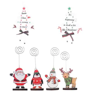 Christmas Tree Design Hanging Ornament, 6 Counts/set Wooden Hanging Decoration, Photo Holder, Festive & Party Supplies for Home Party Decor