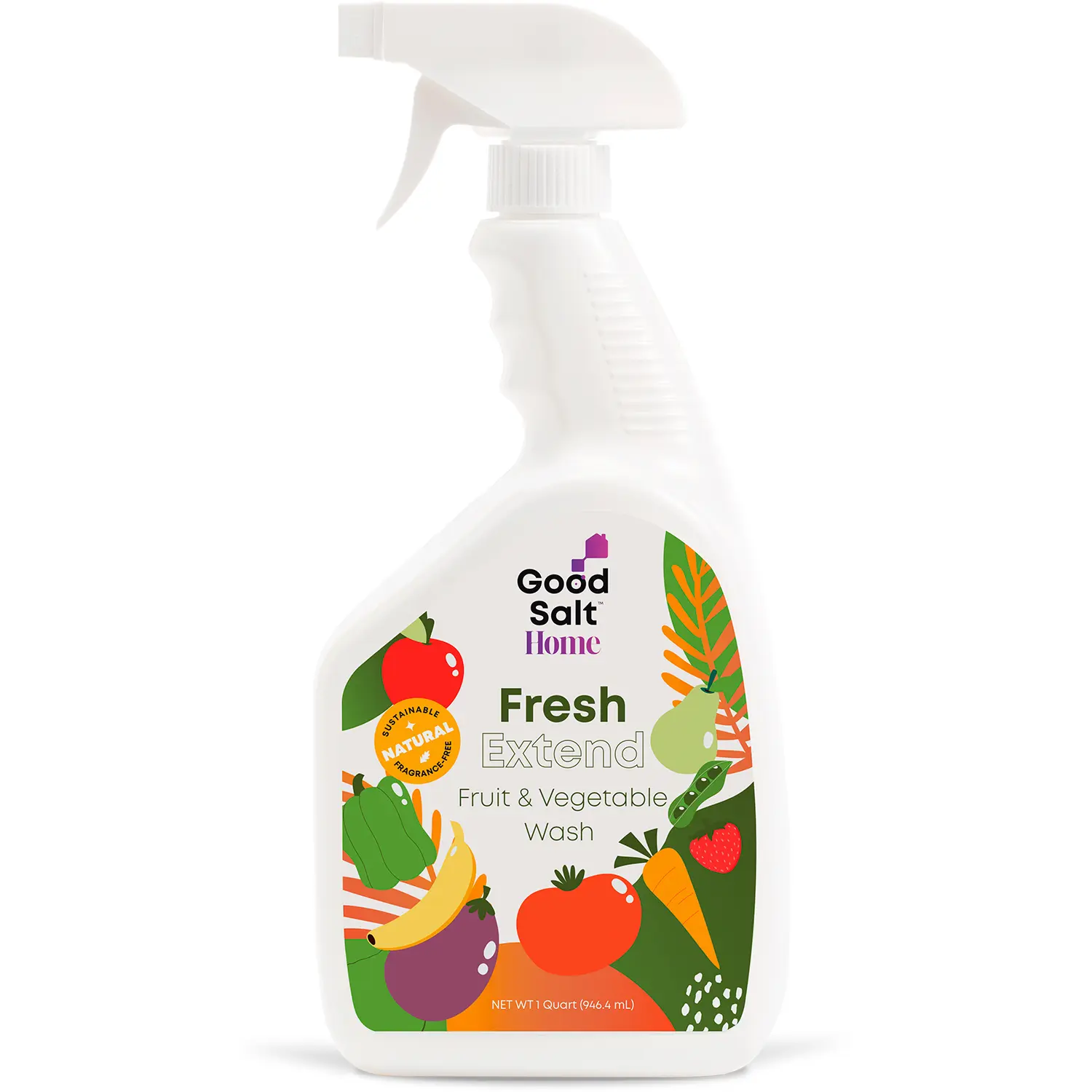 Fruit & Vegetable Wash - Produce Cleaning Spray Made with Salt, Water & Electricity, No Aftertaste or Residue