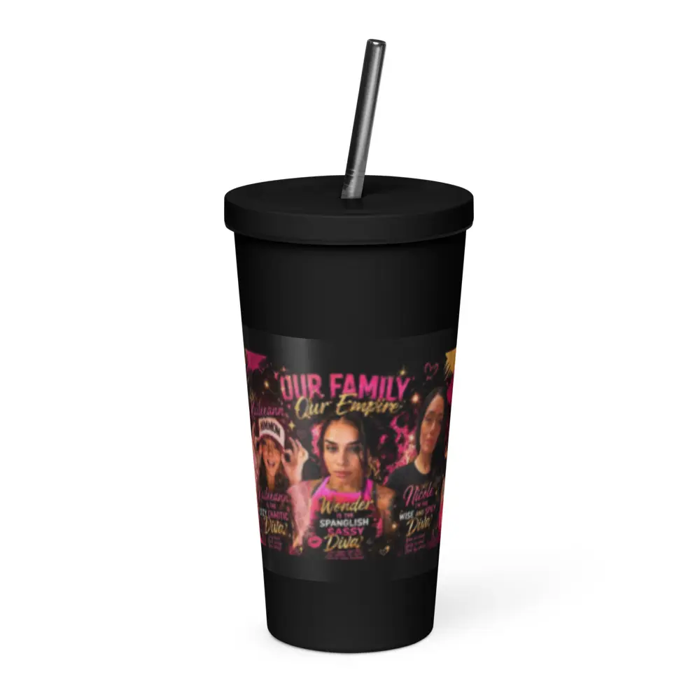 Insulated tumbler with a straw