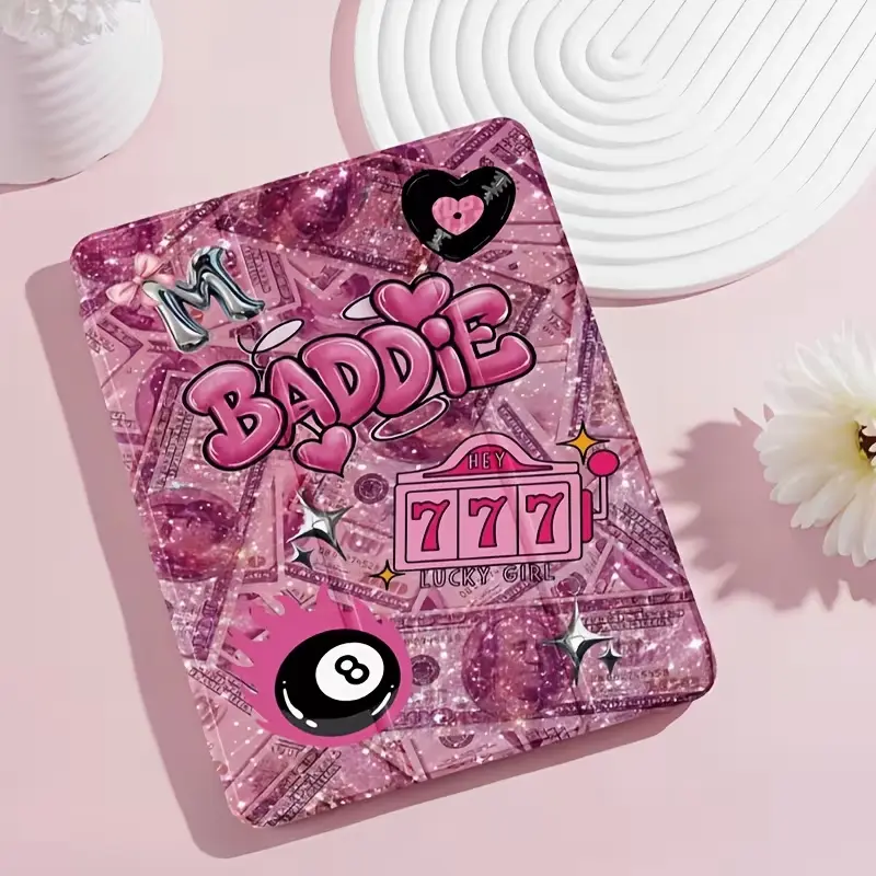 Black Multi-Compatible Tablet Protective Case - for iPad 2021 Pro11, 9th Gen 10.2-in, Air5, 2020 12.9-in, 11-in (M3), with Cartoon Design, Pen Slot, Transparent Anti-Drop Flat Support; for Samsung A-Series