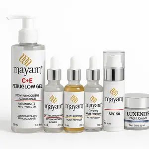 Mayam Beauty Starter Kit – 6-Piece Skin Repair Set C+E FeruGlow Gel PDRN Glow Serum Multi-Peptide Serum Retinol Day Cream Night Cream