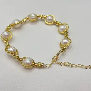 Freshwater Pearl Natural Pearl Bracelet Planet Design Bracelet Classic Fashion Gift giving Versatile Adjustable Tail Chain