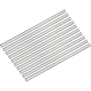 8 Inch Glass Tubes, 10 Pack Borosilicate Long Glass Pipes Tubing Blowing Tube for DIY Making, Grey