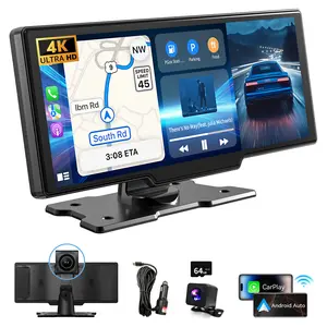 KOUENOM 2026 Upgraded 10.26 Inch Wireless CarPlay Screen for Android & iPhone Ultimate Portable Car Play Adapter with 1080P HD Display, Bluetooth 5.3, Rear Backup Camera, and Easy Plug-and-Play Installation