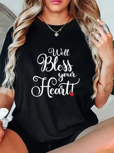 100% Cotton Unisex Well Bless Your Heart Shirt Cute Southern Charm Gift T-shirt Christ Christian Tops
