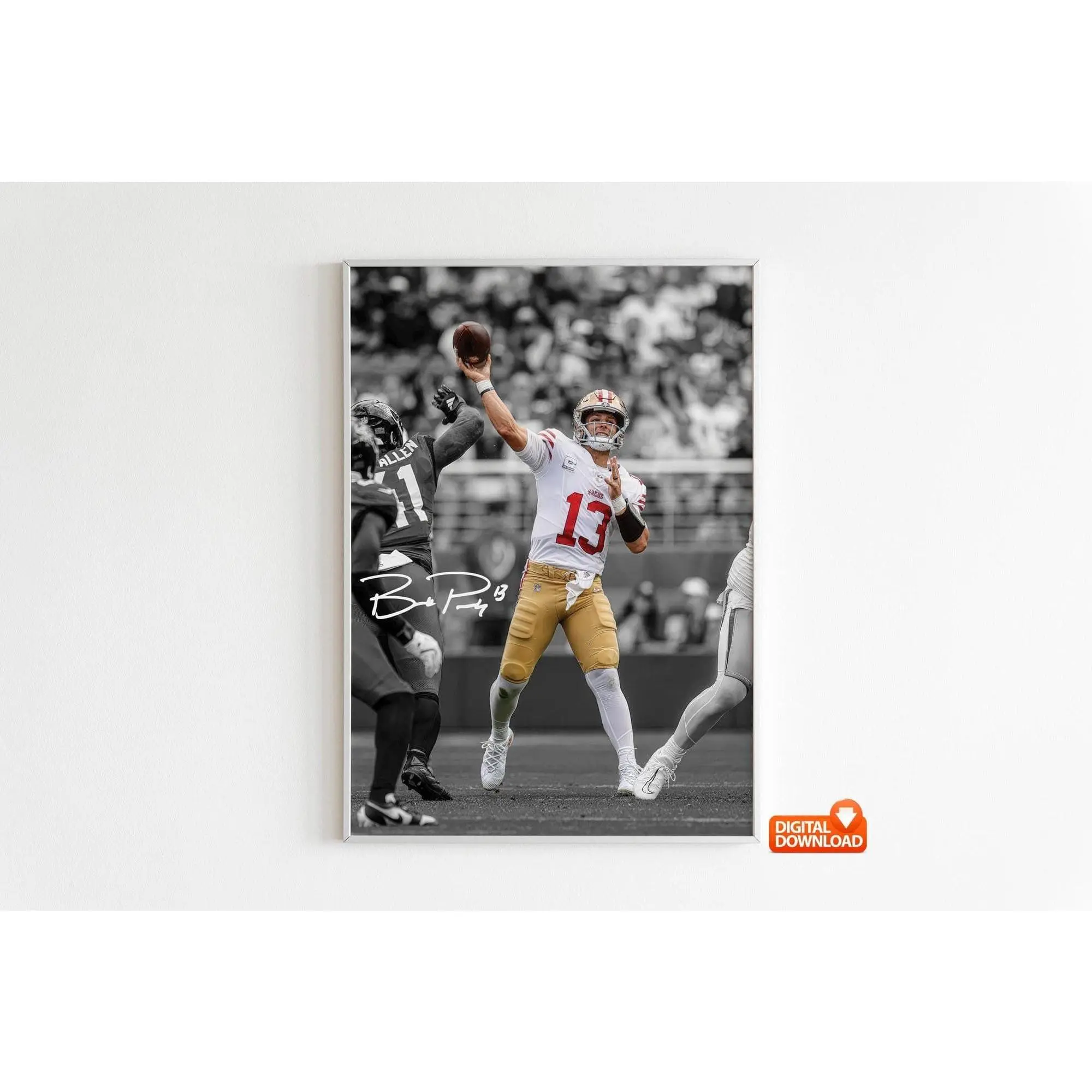 Brock Purdy Poster, Signed Football Poster, Best Gift For Fans( Unframed - Print Only )