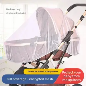 Full Coverage Baby Stroller Mosquito Net, Travel Extra Large Universal Fit, High Density Mesh Anti-Mosquito Cover, Essential Summer Protection for Infant & Toddler Strollers