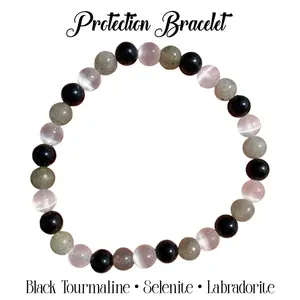 Protection Crystal Bracelet for Protection, Energy Cleansing, Aura shielding
