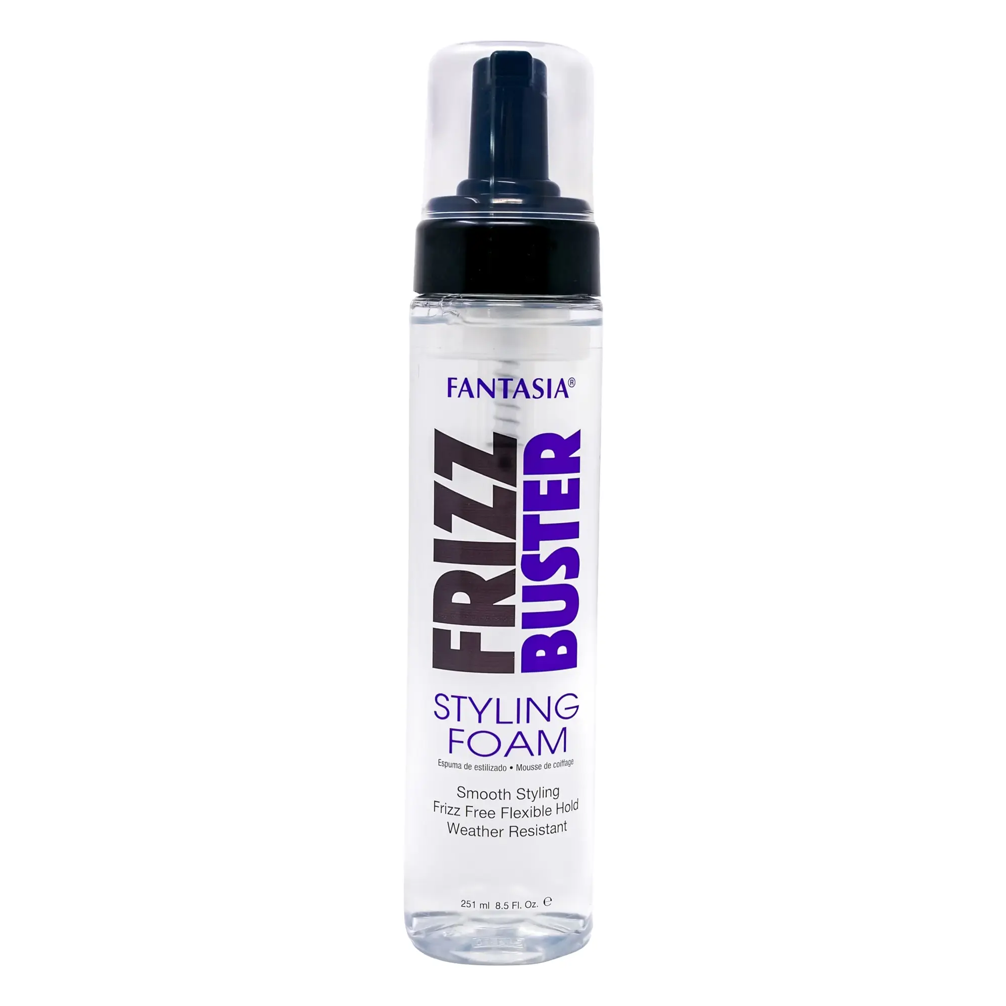 Fantasia IC Frizz Buster Styling Foam, Hydrating Mousse for Frizz Control and Smooth, Natural Waves, Flexible Hold for Curly Hair, 8.5 oz, Curl Defining Mousse, Moisturizer, Haircare