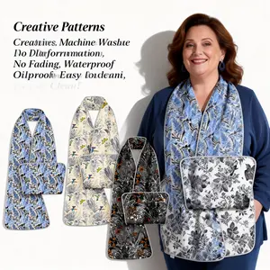 Easy Care Washable Scarf for Seniors and Adults, Waterproof Anti-Stain Half-Body Scarf, Reusable Unisex Adult Scarf