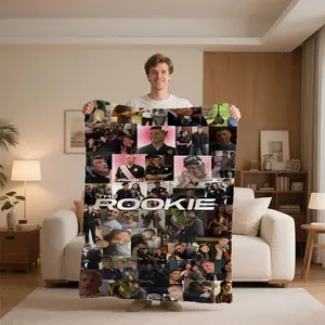A fun Rookie pattern printed blanket,  a must-have for office naps, bedrooms, sofas or camping trips, a gift for fans Custom Photo Machine Washable