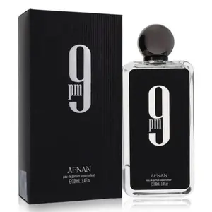 Afnan 9 PM Eau De Perfume 3.4oz / 100ml - Enchanting Aroma with Bergamot, Lavender, Geranium, Cinnamon, Cedarwood & Vanilla