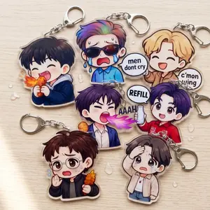 8 Ops C'mon wing Funny Acrylic Keychain, Hot One's Show Comeback Cute Idol Keyring, Kpop Fan Merch