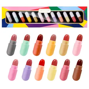 Long Lasting Matte Lipstick, 12pcs/set Water Proof Matte Lip Balm, Easy Coloring Lipsticks, Moisturizing Matte Lipstick, Velvet Matt Finish Lip Gloss, Girls And Women Makeup Accessories