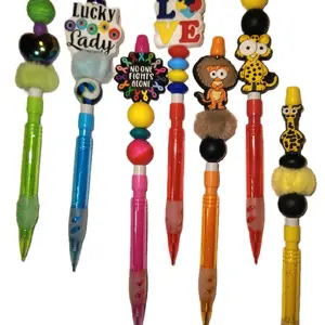 Customizable 0.7 Lead Pencils with Your Choice of Silicone Beads Made Live with the Customer Unique Designs for Fun Writing