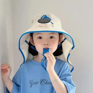 Children's Solar Fan Hat - Summer Sunshade and Sunscreen with Large Brim, Shawl, and Open Crown, Suitable for Baby Boys and Girls, Outdoor Thin Style, A Great Gift, Ideal for Outdoor Sunscreen, Baby's Favorite