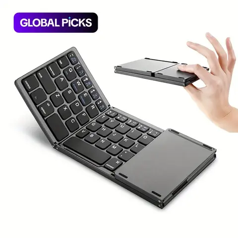 Mini Wireless Bluetooth-Compatible Keyboard, Folding Keyboard, Computer, Portable Foldable Keyboard for Windows, Android, Tablets and Phones #GLOBAL PICKS