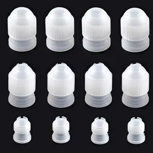 12 count White Pastry Bag Coupler, Three different sizes Plastic Standard Couplers/Cake Decorating Coupler/Pipe Tip Coupler for piping bags, Icing Nozzles