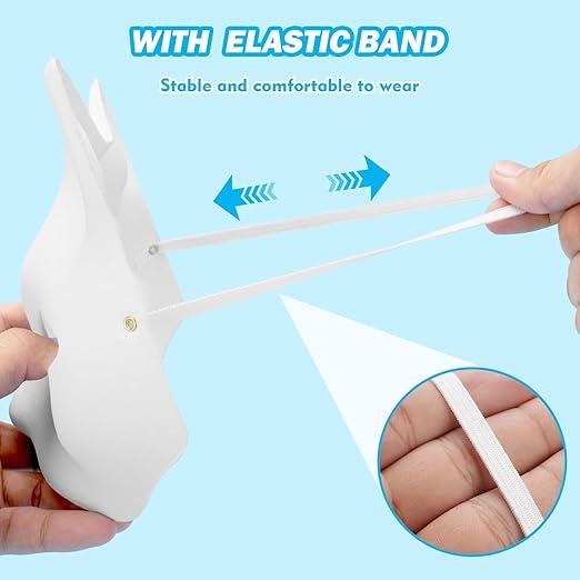 Therian Mask Cat Fox White Animal Mask Base Blank Halloween Costume for Kids Adults Masquerade for Holiday Party 10 Pack