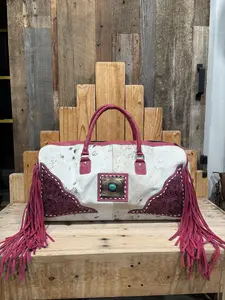 Fringe Cowhide & Leather Duffle Bags!